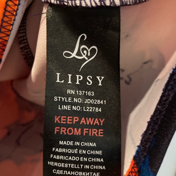 Lipsy floral bandeau peplum dress ladies size 12 - Picture 7 of 7